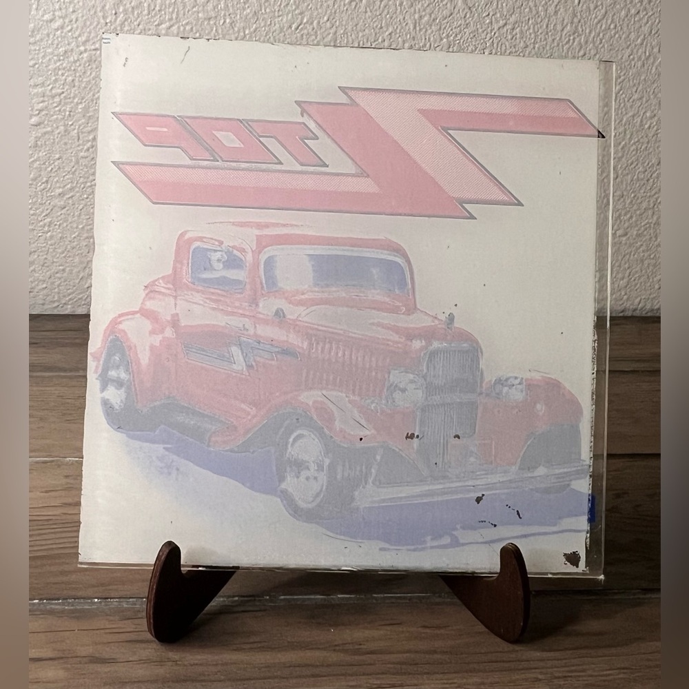 Vintage ZZ TOP Carnival Glass Mirror Prize 6" X 6" - Picture 3 of 7